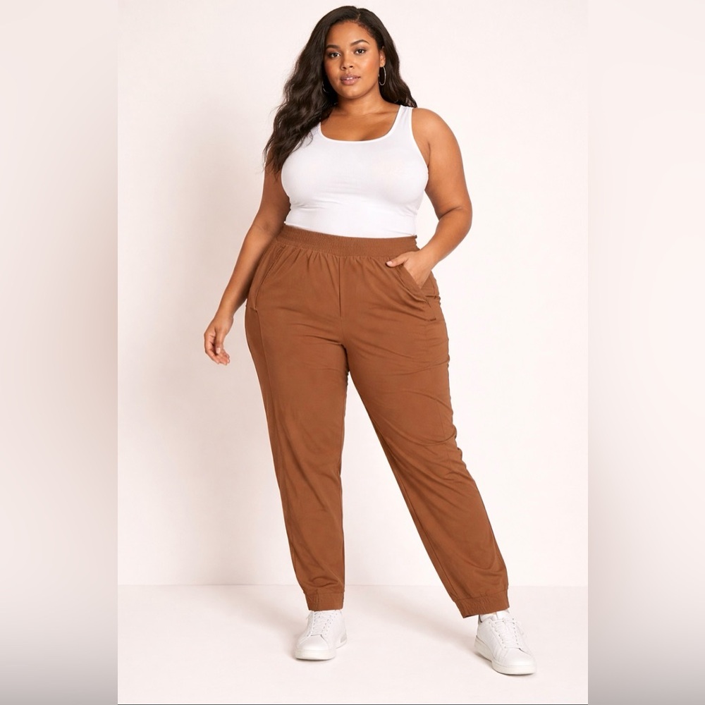 Columbia 2X Brown Jogger Pants Elastic Waist Stretch Outdoor Plus Size - Picture 1 of 7